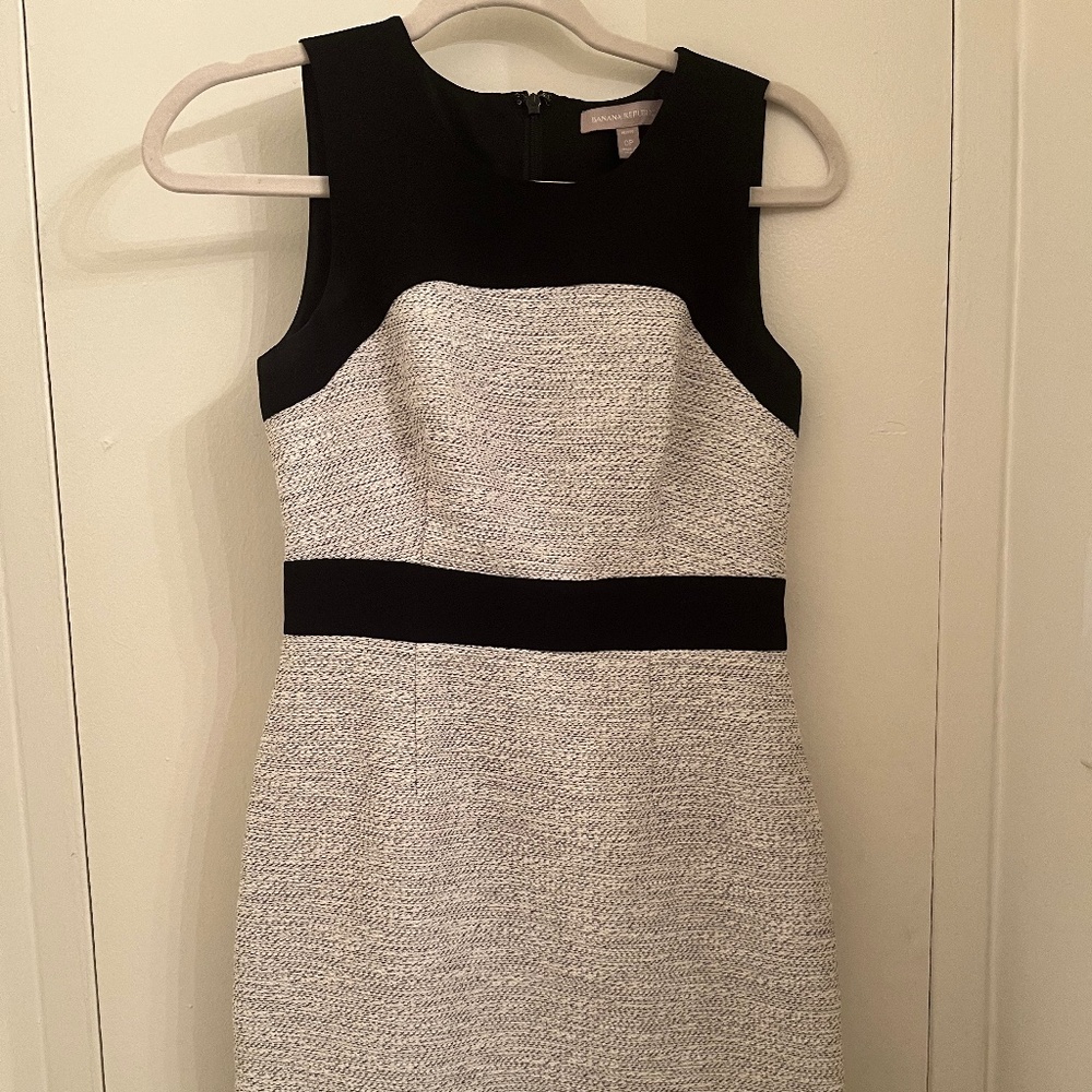 Black and white tweed dress